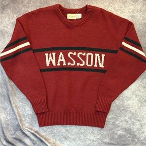 Vintage Varsity Knit Letterman Sweater Cliff Engle Wasson USA